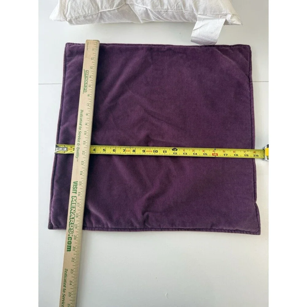 Crate & Barrel Tempo Amethyst Velvet 20x20 Decorative Pillow W/ Feather Insert